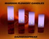 Maroon Flowery Candles