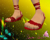 Red Sequin Wedge Sandals