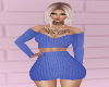 ribbed blue top and skir