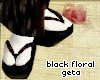 black floral geta