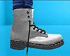 White Combat Boots / Work Boots 2 (M)
