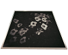 Square black rose rug