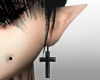 black cross earrings .m