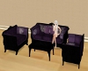 purple sofas with table