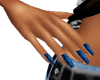 *B* Blue sparkle nails