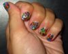 Multi Color Flower Nails
