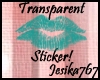 Teal Kiss Sticker