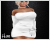 Silk Slough Dress White