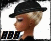 Blond hair with hat