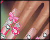 24 nails pink white