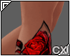 Single Rose Leg Tattoo