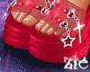 Grace Star Heels Red