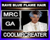 RAVE BLUE FLAME HAIR