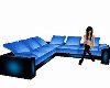 Blue/Blk "L" Couch
