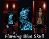Flaming Blue Skull