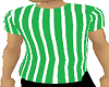 t shirt M stripped green