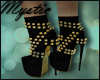 M| Gold Spiked Booties