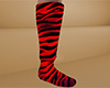 Red Tiger Stripe Socks TALL (M)