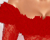 SL Lace Fur Dress Red