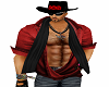 RED OPEN BLACK SCARF M