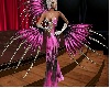 pink feathers gloves