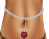Ruby heart Belly chain