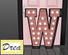 W Letter Pink/Grey