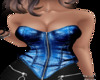 blue zip up  corset