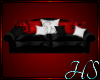 *H Red/Blk Paw Couch