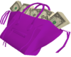 bank money purple purse