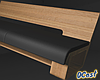 Wood Leather Couch