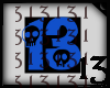 13 Skull Blue Royal BlkB