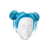 Brite Blue Double Bun