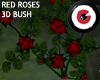 Blood Red Rose Bush 3D