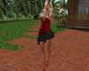 Red & Blk Velvet Dress