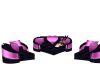 pink black heart  chairs