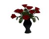REd roses black vase