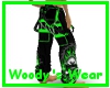 blakngreen skull jeans(M
