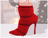 $K Puffy Booties Red