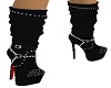 cat chained black boots