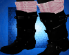 Black boots Pink warmers