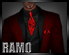 Elegant Red Black Suit