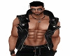 black leather vest