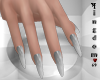 Sharp nails, white gray