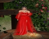 D beautiful red gown