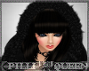 Queen Black Fur Hood