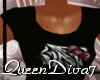 [QD7]ZebraKittyOnBlk Tee