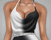 BLACK WHITE CHAIN GOWN
