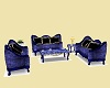 Blue Club Sofa Set 5
