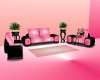 pink-black sofa poses
